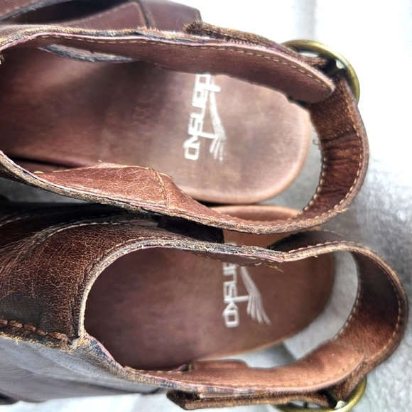 Women's Dansko Demetra Slingback Brown Leather Heels Cut Out 39 Arch Support - Picture 3 of 8